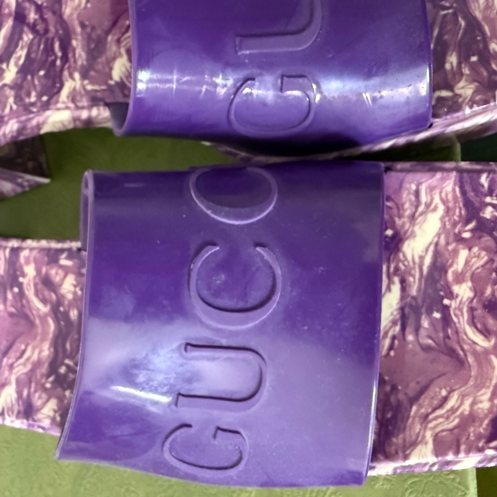 Gucci Purple Marble Slides - Picture 10 of 12